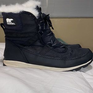 Sorel Whitney II Short Lace Waterproof Boots Womens Size 7 Black Winter